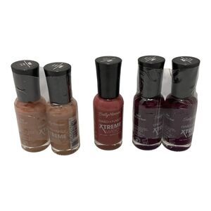 Sally Hansen Nail Polish Lot 5 Piece Bare It All and Mauve and Beet Red